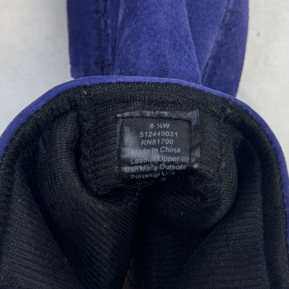 ABCDEFG Womens Size 8.5 W Purple Leather Moccasin Ankle Boots Suede Fringe Zip - Picture 11 of 14